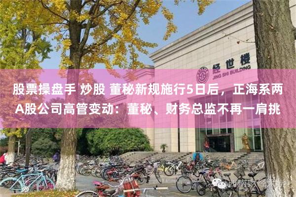股票操盘手 炒股 董秘新规施行5日后,正海系两A股公司高管变动:董秘、财务总监不再一肩挑