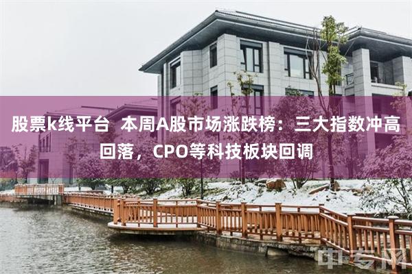 股票k线平台  本周A股市场涨跌榜：三大指数冲高回落，CPO等科技板块回调