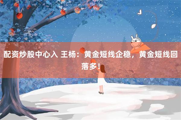 配资炒股中心入 王杨：黄金短线企稳，黄金短线回落多！