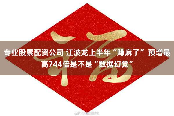 专业股票配资公司 江波龙上半年“赚麻了” 预增最高744倍是不是“数据幻觉”
