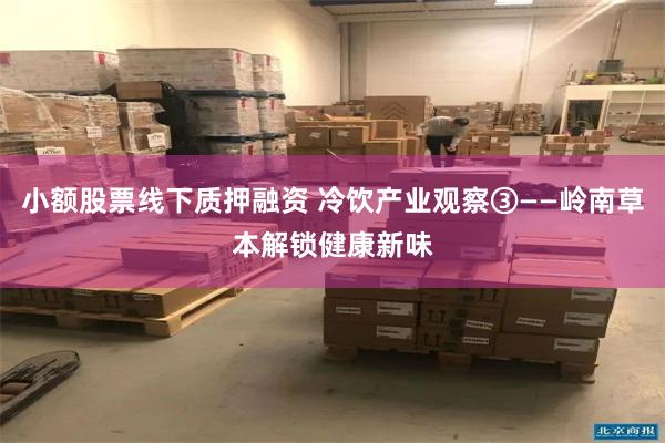 小额股票线下质押融资 冷饮产业观察③——岭南草本解锁健康新味
