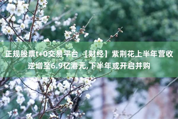 正规股票t+0交易平台 【财经】紫荆花上半年营收逆增至6.9亿港元,下半年或开启并购