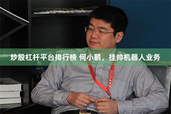 炒股杠杆平台排行榜 何小鹏，挂帅机器人业务