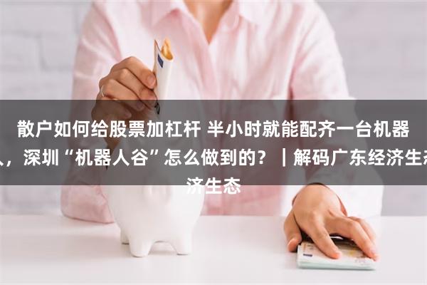 散户如何给股票加杠杆 半小时就能配齐一台机器人，深圳“机器人谷”怎么做到的？｜解码广东经济生态