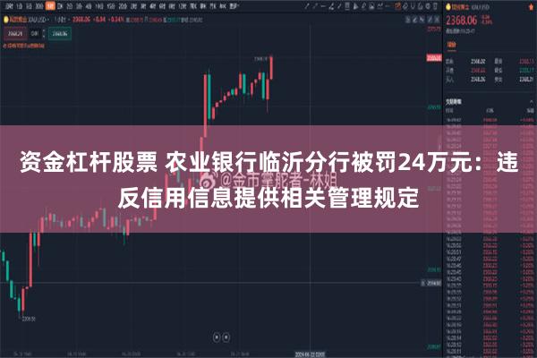 资金杠杆股票 农业银行临沂分行被罚24万元：违反信用信息提供相关管理规定